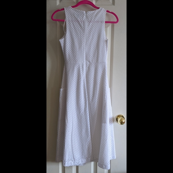 Banana Republic NWT Midi Dress Cotton Eyelet White Petite 00 BRAND NEW - Picture 3 of 9